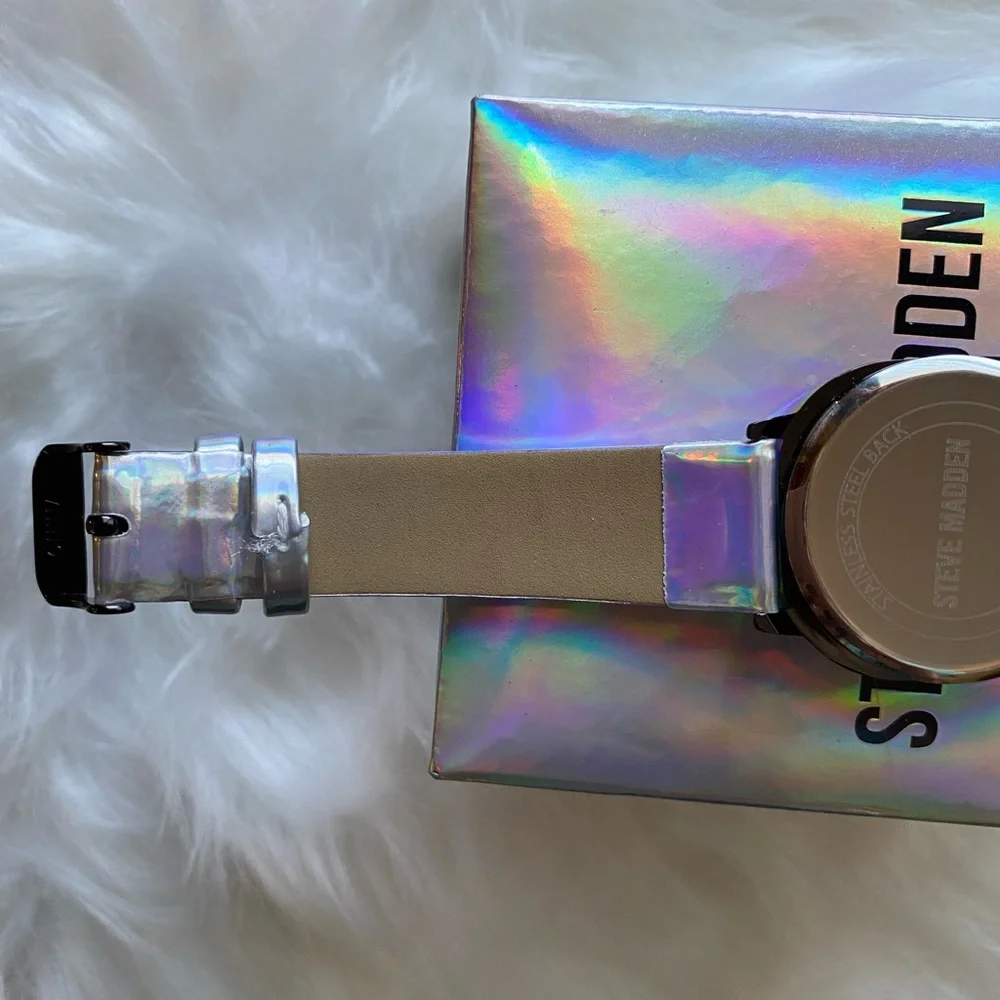 Steve Madden ladies digital watch silver with iridescent color